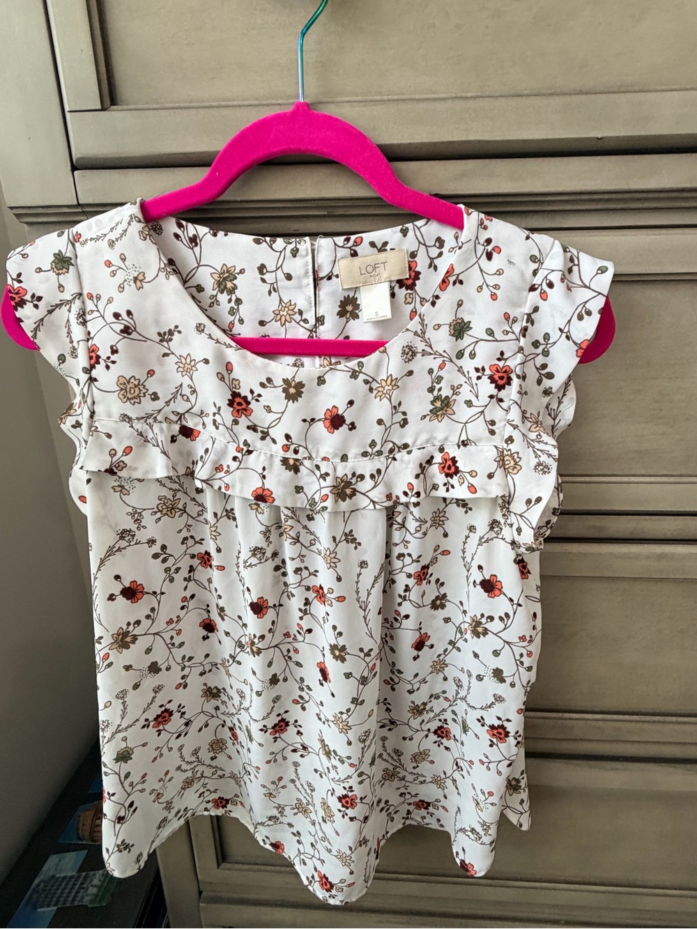 LOFT White Floral Ruffle Top for Girls